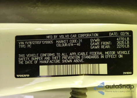 2015 Volvo S60 T5 Premier from USA, damaged, VIN YV1612TB5F1310805